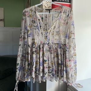 Marissa Webb Floral Silk Blouse XS